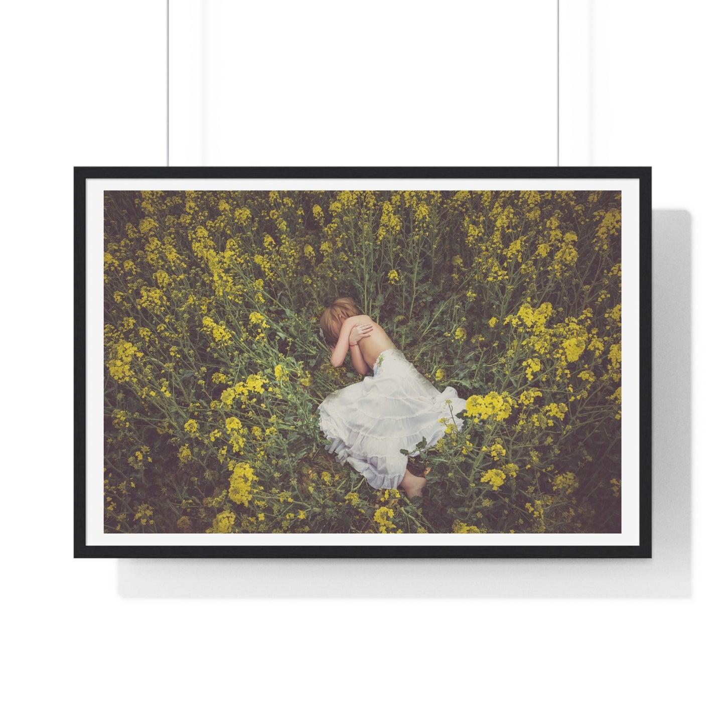Asleep in the Rapeseed Field 'Designed by AI' Framed Art Print