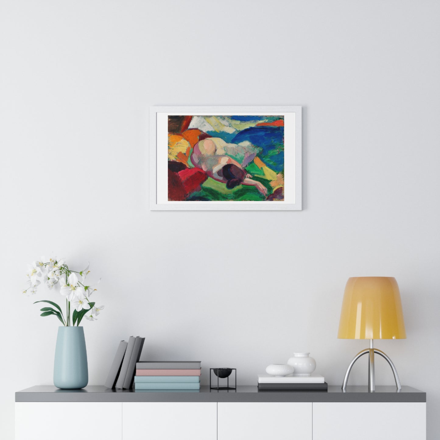 Naked Woman Posing Sensually 'Nude' (1915–1916) by Carl Newman, from the Original, Framed Art Print