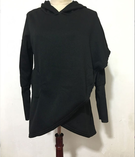 Vireous Loose Long Asymmetrical Women's Fashion Hoodie