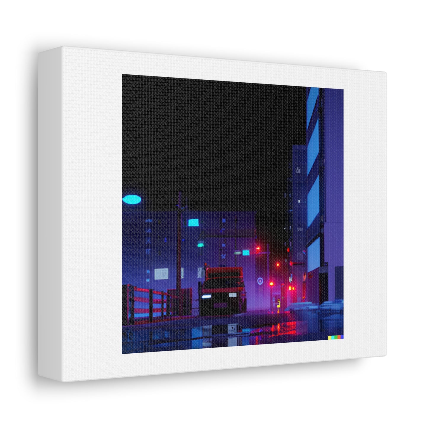 Cyberpunk Style City Street At Night, Unreal Engine 5 digital art 'Designed by AI' on Canvas