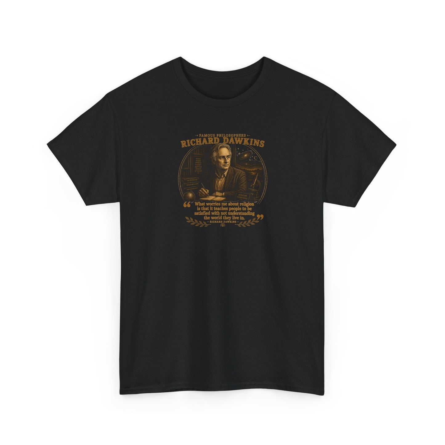 Richard Dawkins on the 'God Delusion', Philosophy Tribute T-Shirt