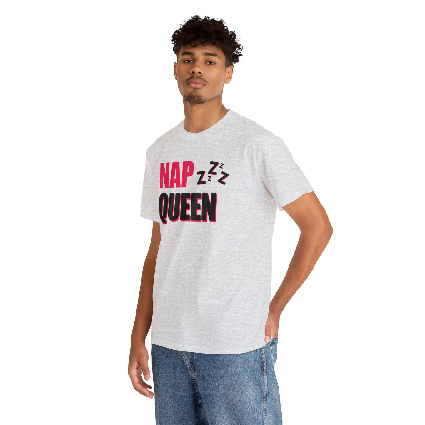 Nap Queen ヘビーコットン Tシャツ ユニセックス ワールドワイドサイズ 昼寝、睡眠、怠惰、休息