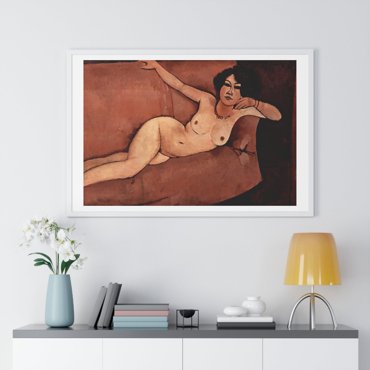 Amedeo Modigliani's Act on a Sofa 'Almaiisa' (1916) from the Original, Framed Print