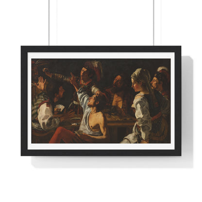 Card and Backgammon Players by Michelangelo Merisi Da Caravaggio, from the Original, Framed Print