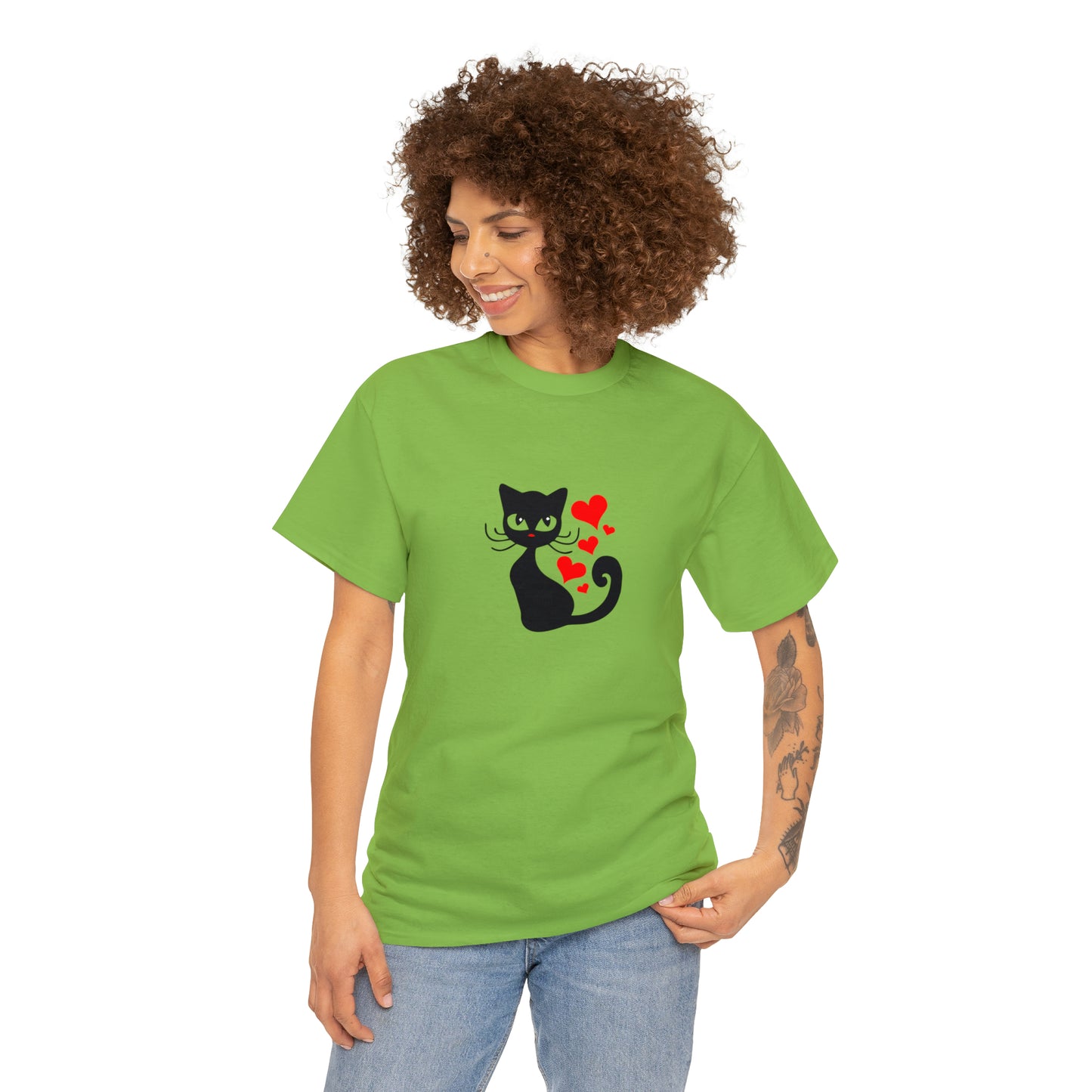 Love Cat Design Fashion T-Shirt