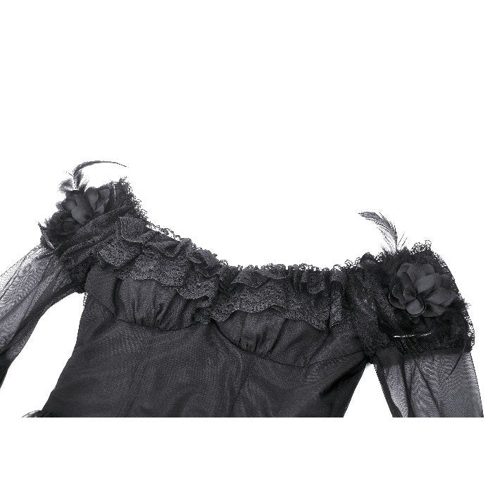 Dark in Love Millicent Black Tulle Feather Fantasy dress