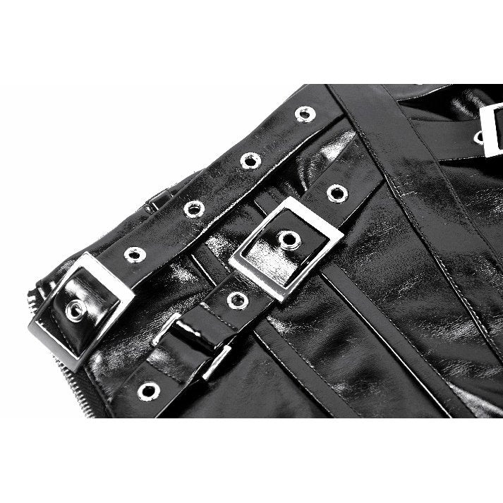 Dark in Lia Punk Love Patent Leather Waist Corset with Metal Accents