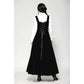 Dark in Love Lux Black Velvet Horn Embroidery Maxi Dress