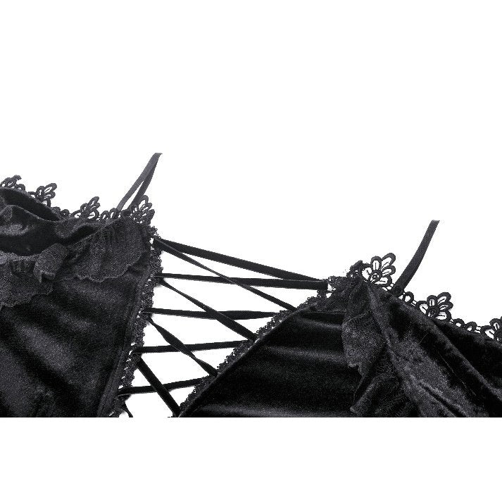 Dark in Love Kaia Midnight Mystique Velvet Ruffle Off-Shoulder Mermaid Dress