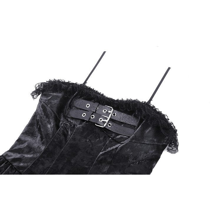 Dark in Love Harriet Punk Shiny Faux Leather Layered Dress