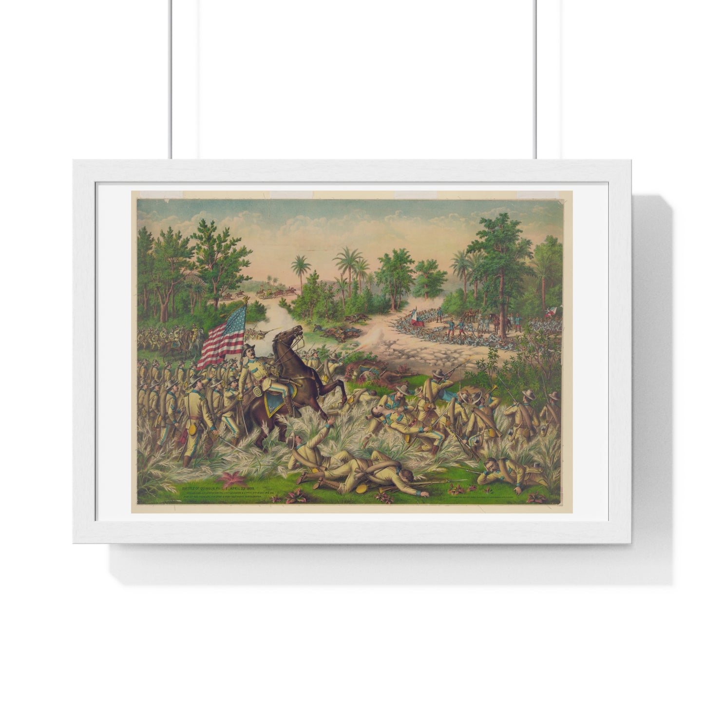 Battle of Quingua, Philippines, 23 April 1899, Kurz & Allison, from the Original, Framed Art Print