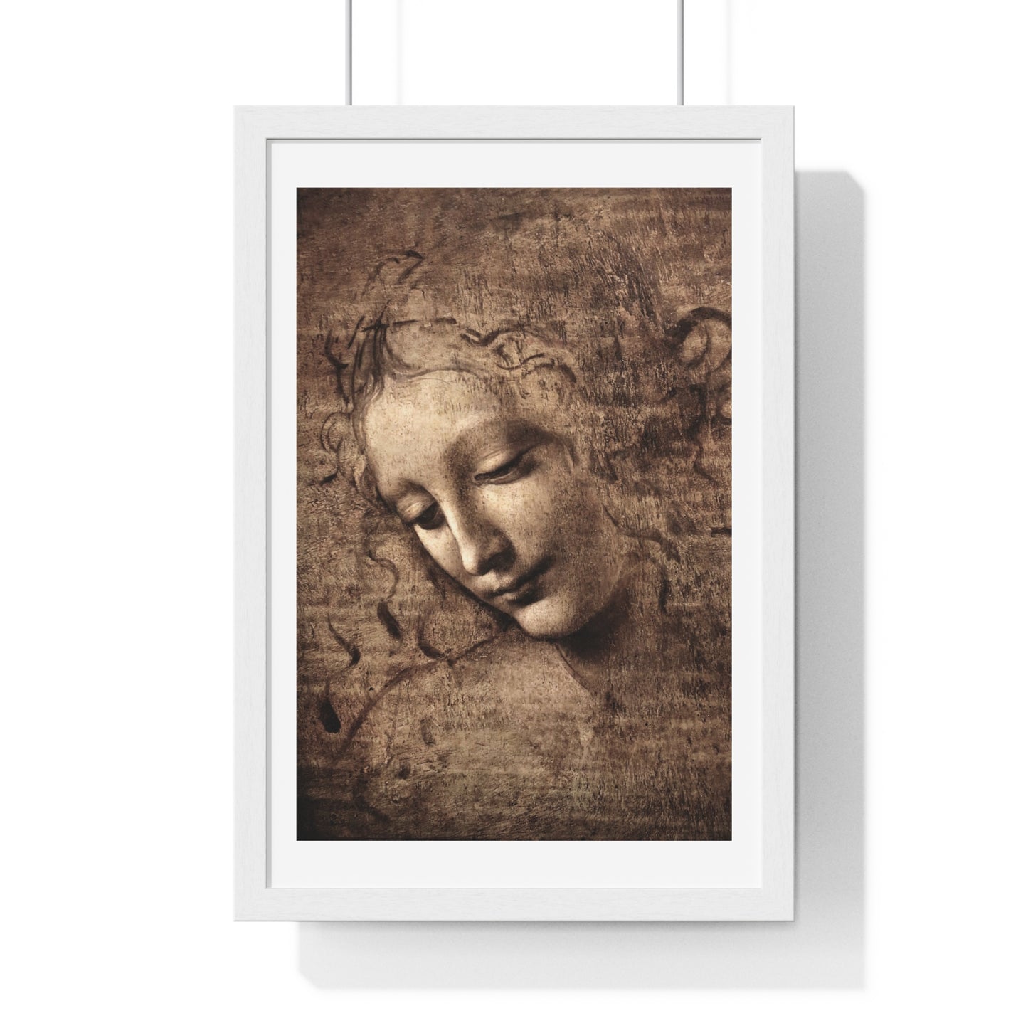 Head of a Woman 'La Scapigliata' (1506–1508) by Leonardo da Vinci, from the Original, Framed Art Print