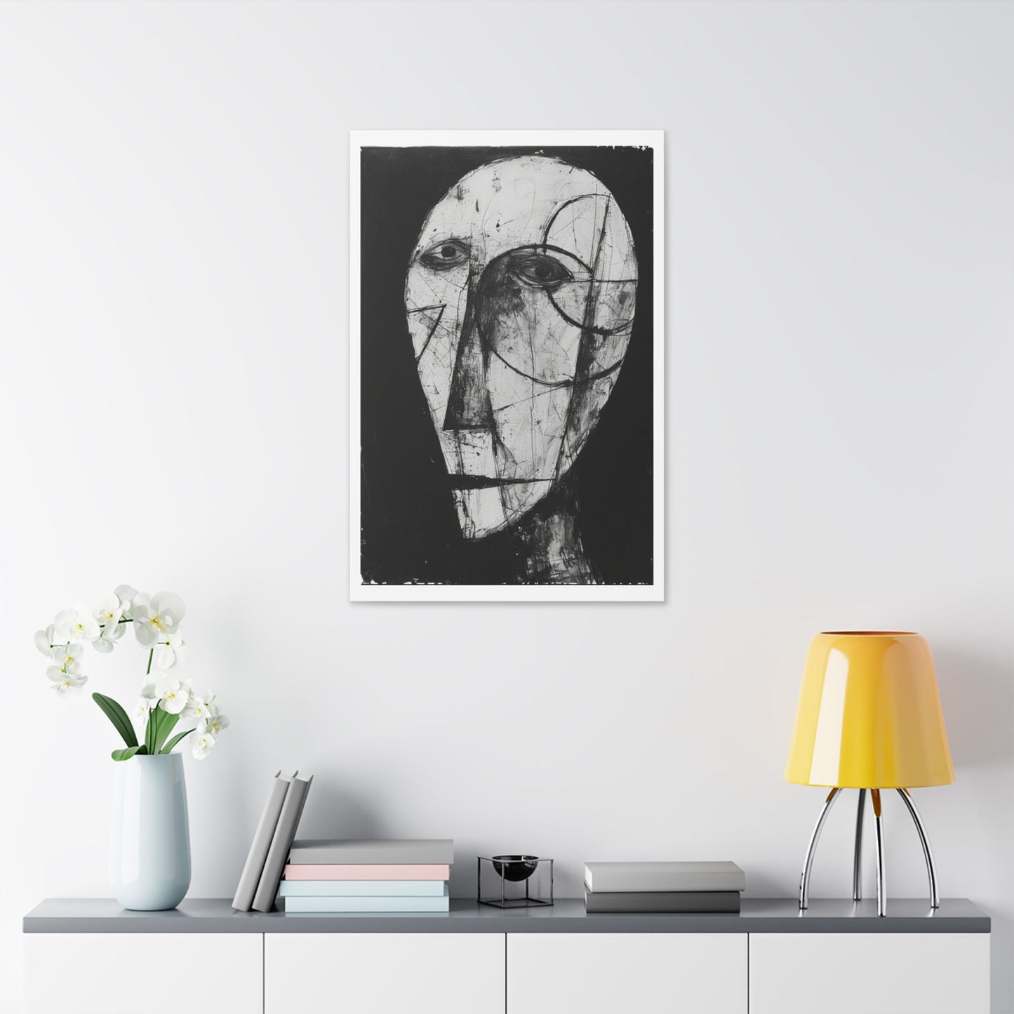 Brutalist Portrait Art 'Designed by AI' Canvas Art Print