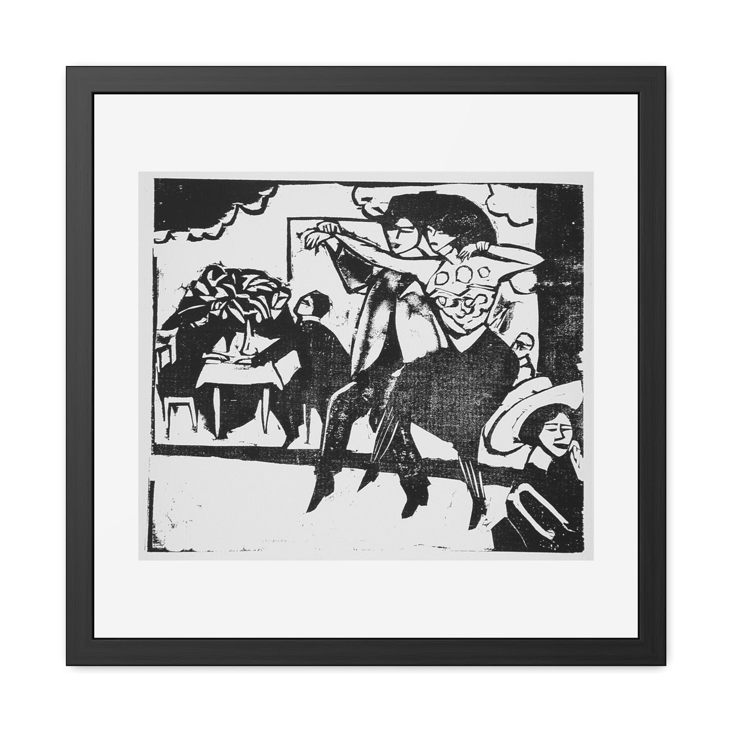 Dance Hall (1911) by Ernst Ludwig Kirchner from the Original, Wooden Framed Print