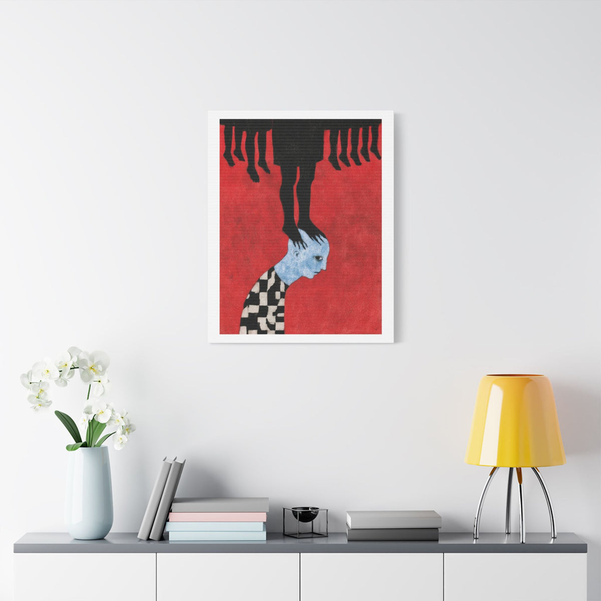 Feet, Neo-Surrealism, Art Print on Satin Canvas, Stretched