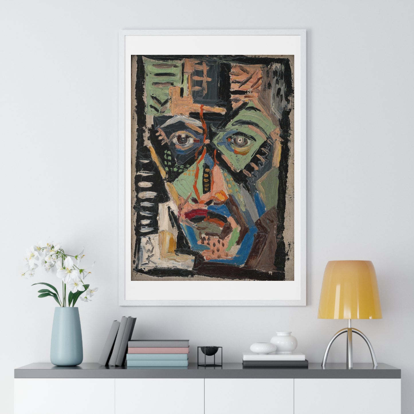 Man's Face by Arnold Peter Weisz Kubínčan (1927) from the Original, Framed Art Print