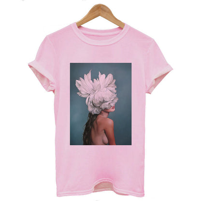 Art Girl Print Fashion T-Shirt