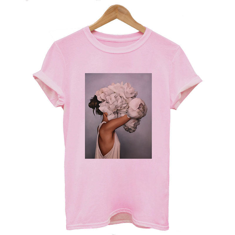 Art Girl Print Fashion T-Shirt