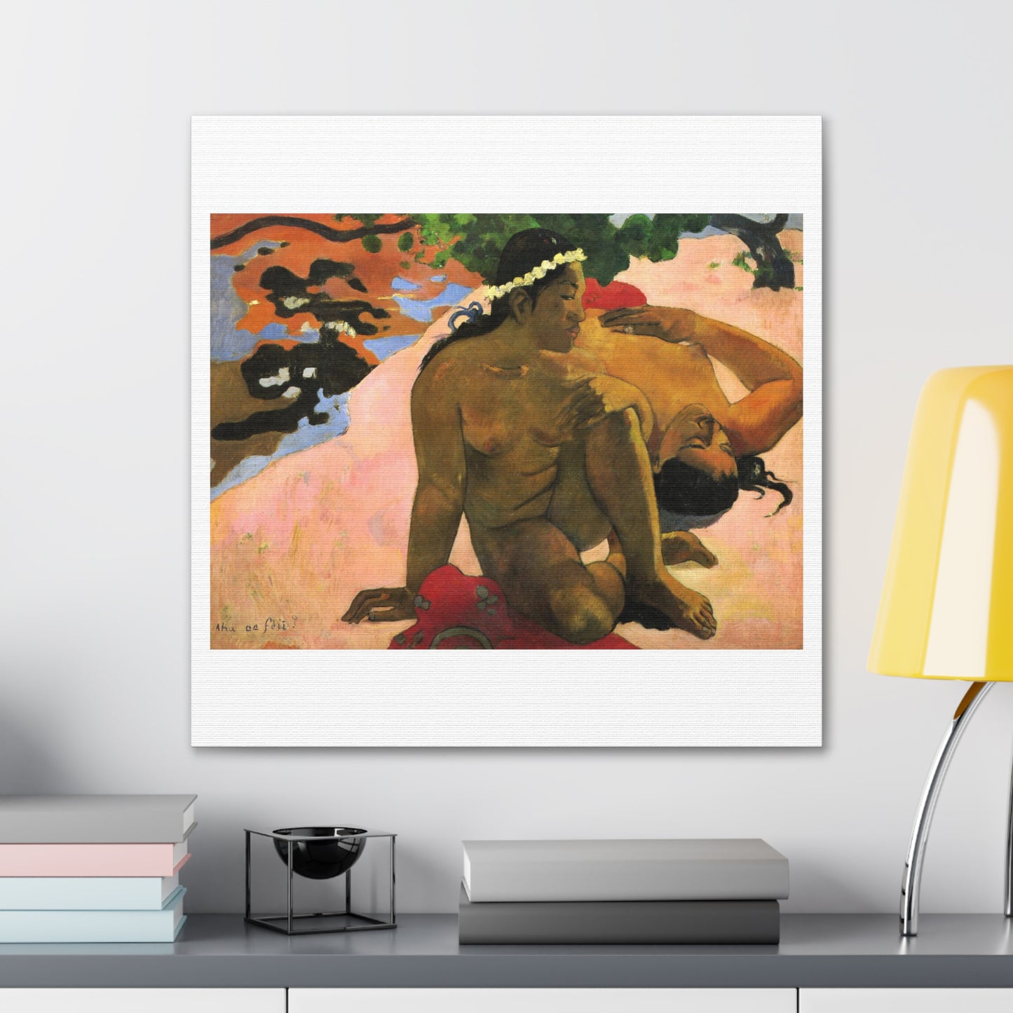 What! Are You Jealous? (1892) by Paul Gauguin, Art Print from the Original on Satin Canvas