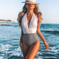 Elegant Women's High Waist Push-Up One Piece Swimsuit
