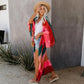 Extra-Long Loose Beach Sunscreen Tie-Dye Cardigan Jacket