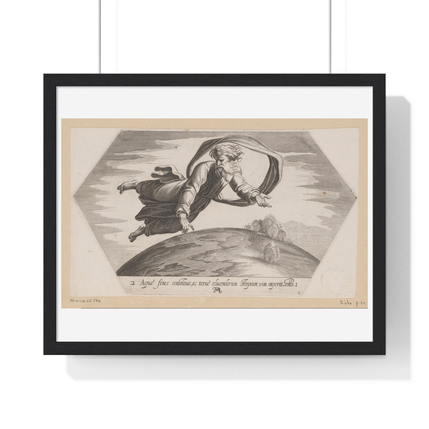 God Scheidt de Wateren (1626) by Francesco Villamena and Rafaël, from the Original, Framed Art Print