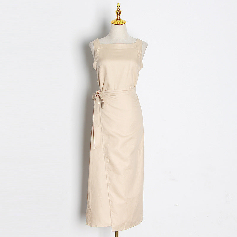 Vireous Everyday Elegant Sexy Condole Belt Dress