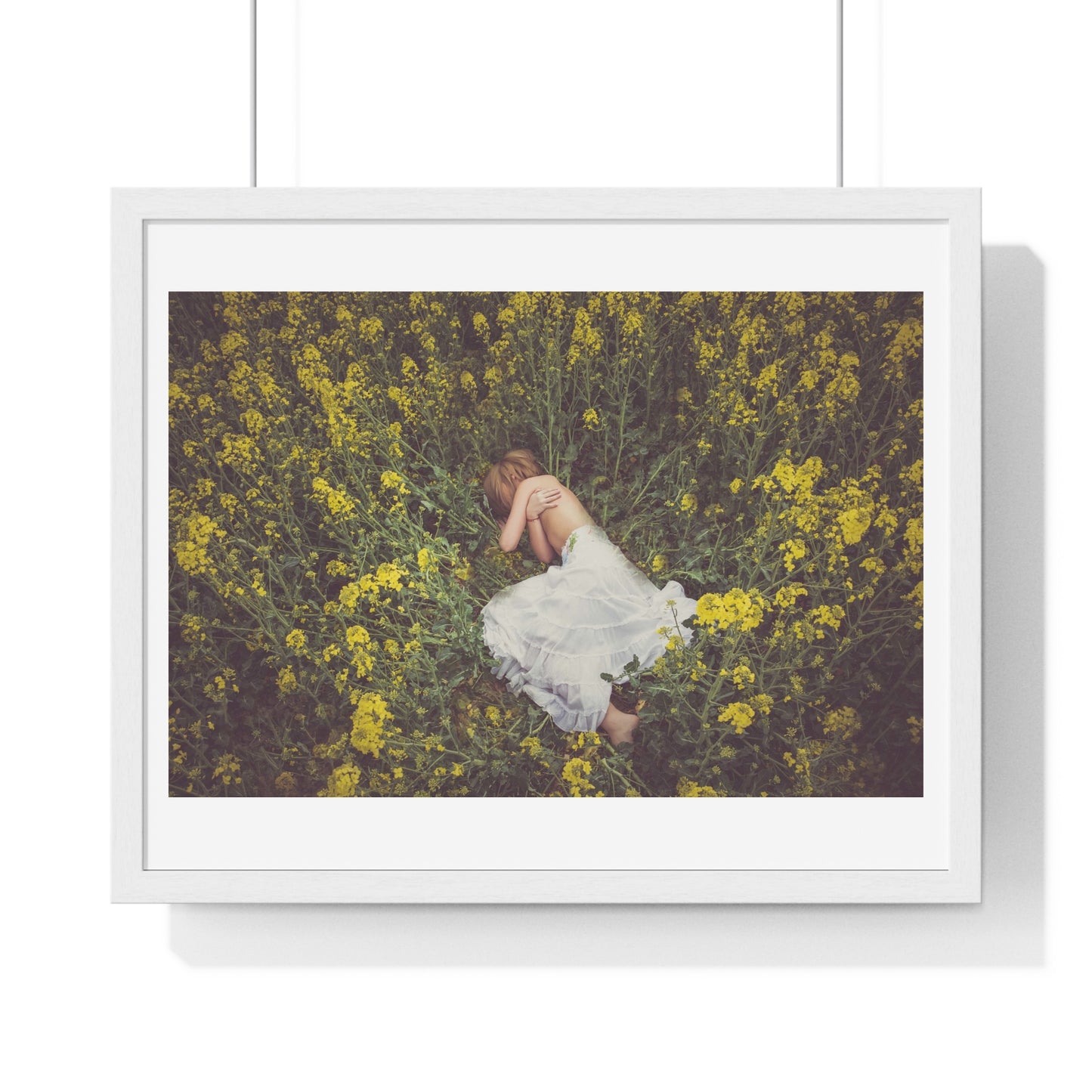 Asleep in the Rapeseed Field 'Designed by AI' Framed Art Print
