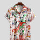 Men's Short Sleeve Hawaiian Beach Print Shirt