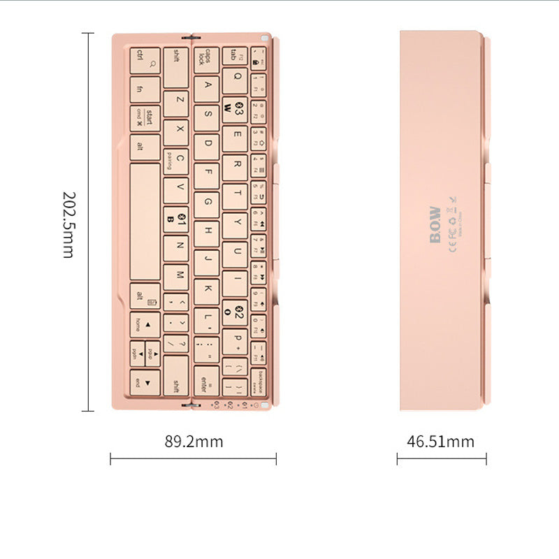 Small Folding Bluetooth Keyboard Multi-Devices Rechargeable