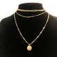 Women's Multilayer Necklace, Fashion Disc Pendant Chain