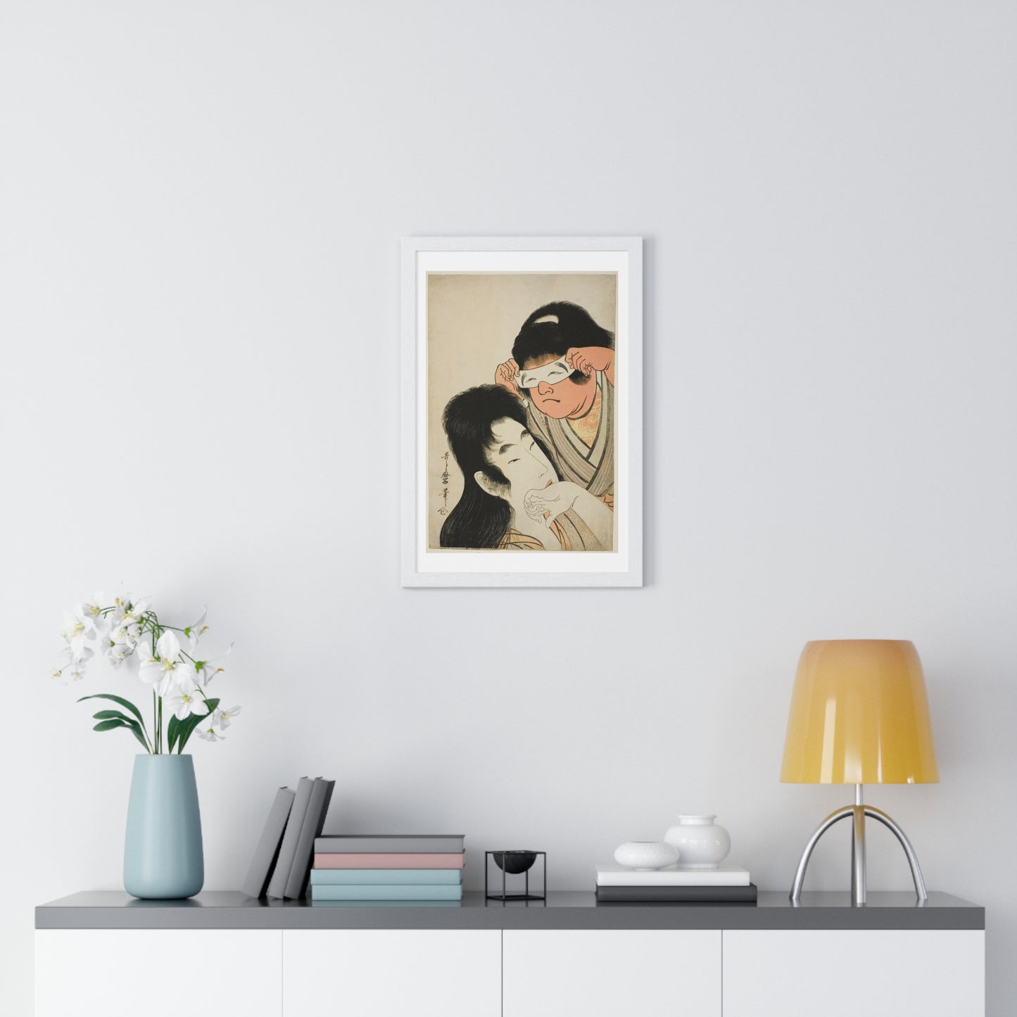 Yamauba with Kintaro Holding a Toy Mask (1794–1809) by Kitagawa Utamaro, from the Original, Framed Art Print