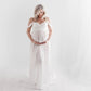 Vireous Women's Long Chiffon Maternity Gown