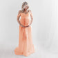 Vireous Women's Long Chiffon Maternity Gown