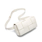 Belt Handbag, Cassette Weave Small Cowhide Leather Flap Bag