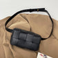 Belt Handbag, Cassette Weave Small Cowhide Leather Flap Bag