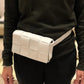 Belt Handbag, Cassette Weave Small Cowhide Leather Flap Bag