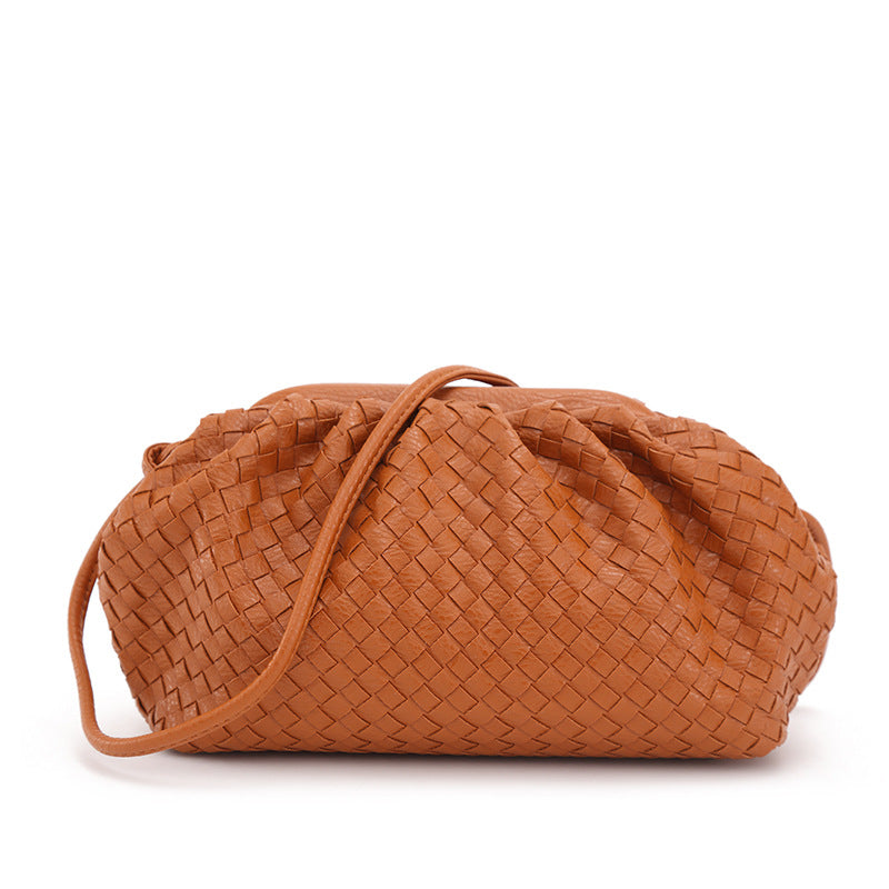 Fashion Messenger One-Shoulder Handbag Woven Design Clutch