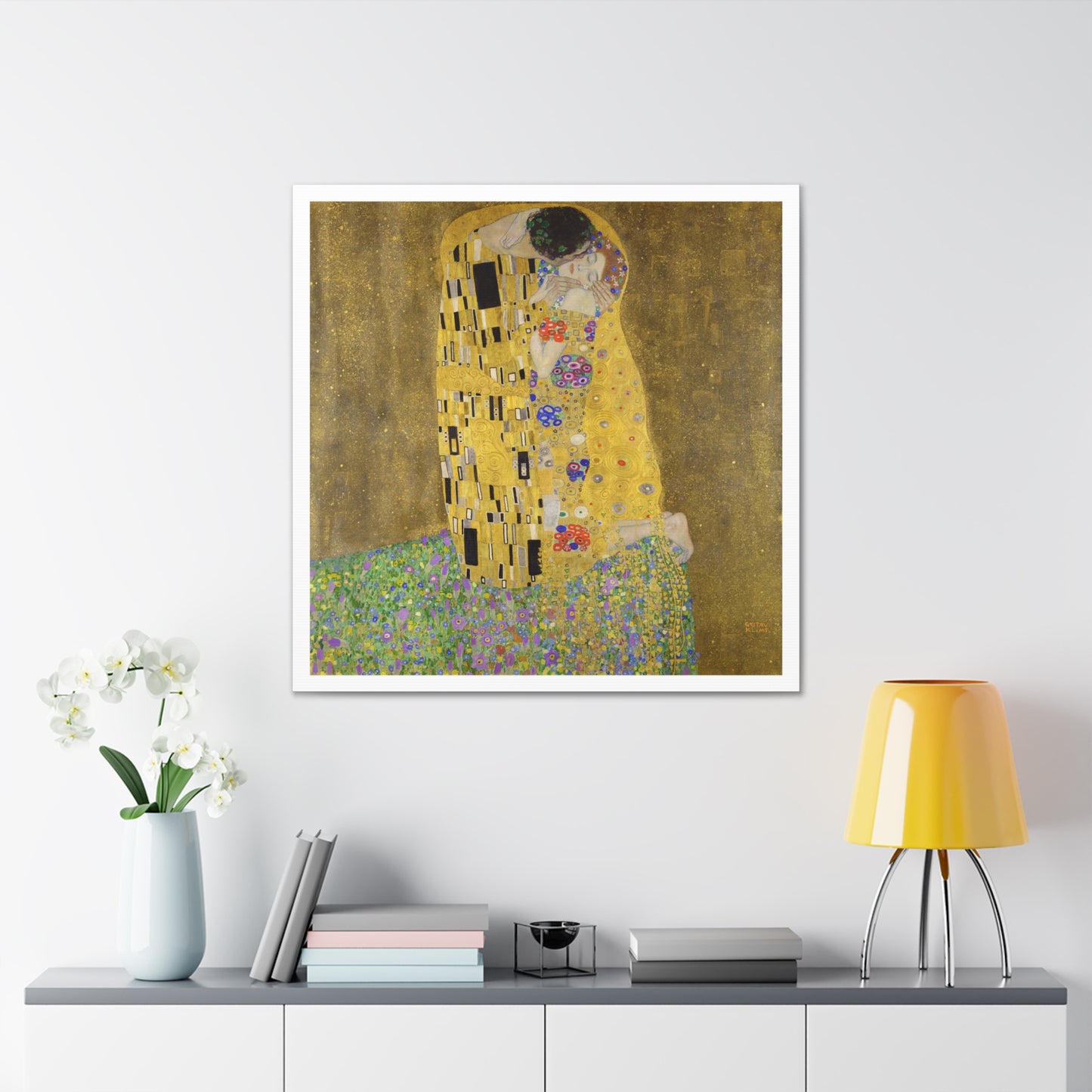 The Kiss (1907–1908) by Gustav Klimt, from the Original, Art Print on Canvas