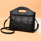 Classic Black Leather Clutch Bag, Large Capacity Handbag Folding Diagonal Bag