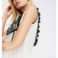 Bohemian Embroidered Floral-Fringe Sleeveless Vest Dress