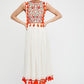 Bohemian Embroidered Floral-Fringe Sleeveless Vest Dress
