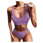 Athletic-Fit Ribbed Bikini, Women's High Waist Two-Piece, Multi Colours