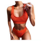 Athletic-Fit Ribbed Bikini, Women's High Waist Two-Piece, Multi Colours