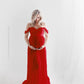 Vireous Women's Long Chiffon Maternity Gown