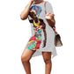 African Girl Print Casual Dress, Plus Sizes