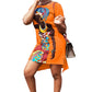 African Girl Print Casual Dress, Plus Sizes