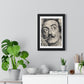 Salvador Dali Portrait, Pencil Sketch 'Designed by AI' Framed Art Print