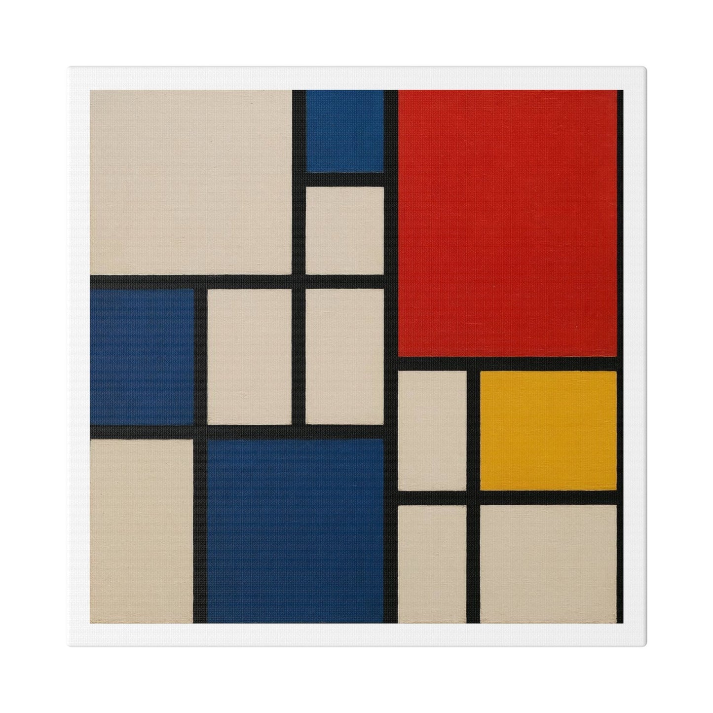 Abstract Artwork in the Style of Piet Mondrian 'Designed by AI' Canvas Art Print