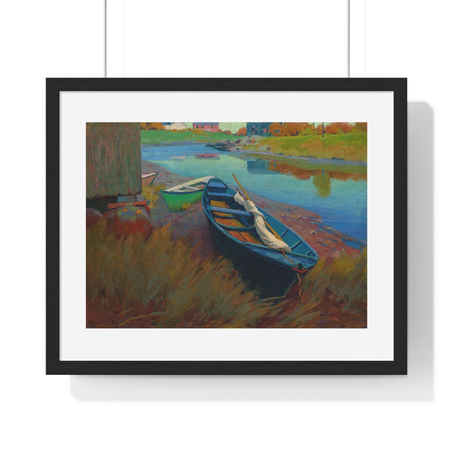 Boats at Rest (circa 1895) by Arthur Wesley Dow, from the Original, Framed Print